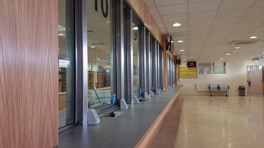 Banking hall security counter 11