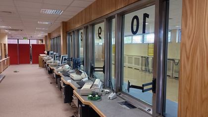 Banking hall security counter 10